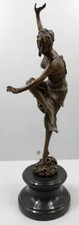 Art Deco Bronze & Marble Lady