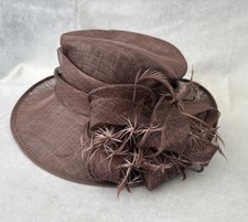 Hatmosphere Dusty Pink Wide Brim Wedding Hat Feathered One Size Women’s