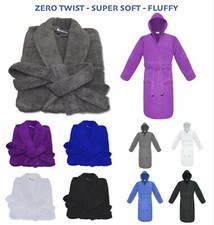 UNISEX TERRY TOWELLING BATH ROBE SUPER SOFT ZERO TWIST EGYPTIAN COTTON NIGHTWEAR