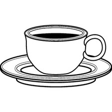 'Cup of Coffee' Unmounted Rubber Stamp (RS046797)