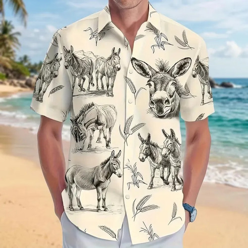 Donkey hawaiian shirt animal - donkey,