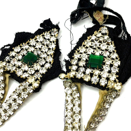 Vintage rhinestone dress trim - rhinestone,