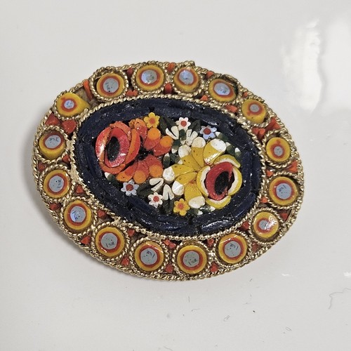 Vintage micromosaic brooch - vintage,