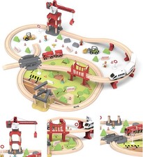 104 Pcs Wooden Train Toy Set