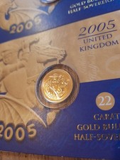 2005 Gold Half Sovereign Coin with St George and the Dragon Design CARDED 