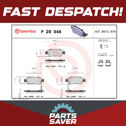 Brake pads set fits - fits, honda