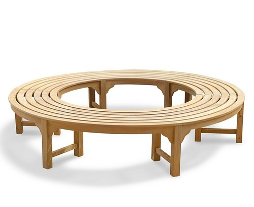 Teak tree seat bench - tree, bench,
