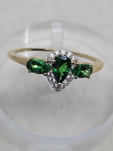 9kt gold tsavorite garnet - gold,