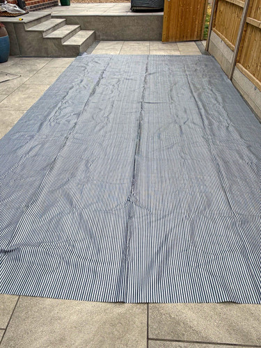Blue white dorma striped - white,
