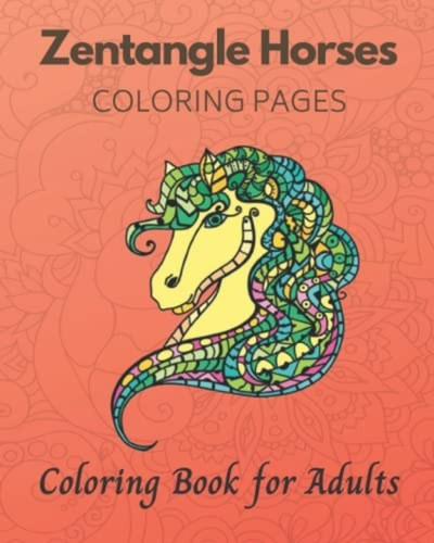 Zentangle horses coloring - zentangle,