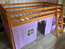 kids bunk bed mid sleeper Tent cabin loft bed pine wooden single