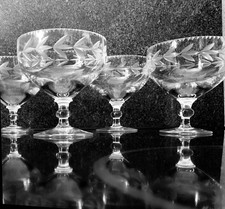 4 X Vintage Crystal Sundae