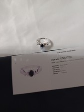 Black spinel silver ring gems tv
