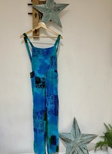 JORDASH Teal Turquoise Boho Hippe Relaxed Fit Festival Dungarees Jumpsuit O/S
