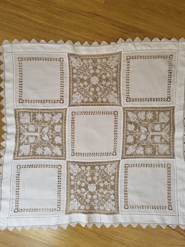 Antique linen tablecloth - antique,