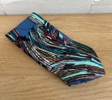 Jose Piscador Neck Tie Mens Blue Printed Formal Business Occasion