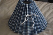 Pleated swedish lampshade - unused - blue check colefax & fowler