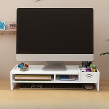 Computer Desktop Monitor Stand Laptop TV Display Screen Storage PC Riser Shelf