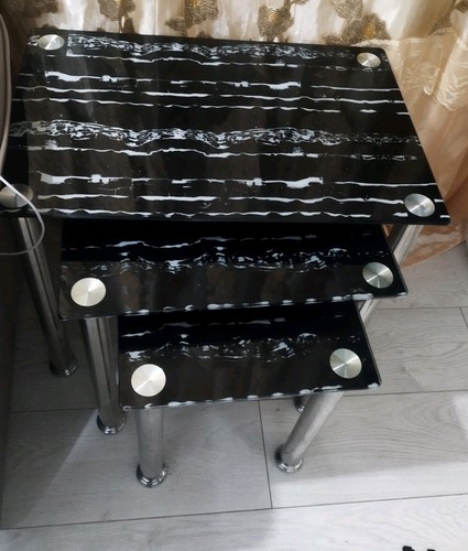 High gloss marble effect nest - gloss,