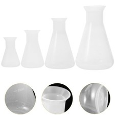  4 Pcs Erlenmeyer Flask Set Science Plastic Chemistry Lab Measuring Supplies