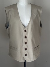 Orvis Men’s Chino Vest Beige Waistcoat Outdoor Hunting Fishing L Smart Occasion