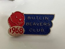 VINTAGE BUTLINS 1968 BEAVERS CLUB ENAMEL PIN BADGE BY GAUNT
