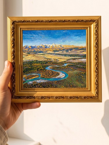 Aerial river golden - golden, oil
