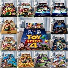 Toy Story Woody Cartoon Duvet Cover Pillowcase Single Double King Bedding Set UK