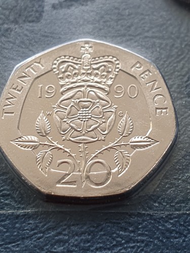 1990 proof 20p tudor rose - 1990,