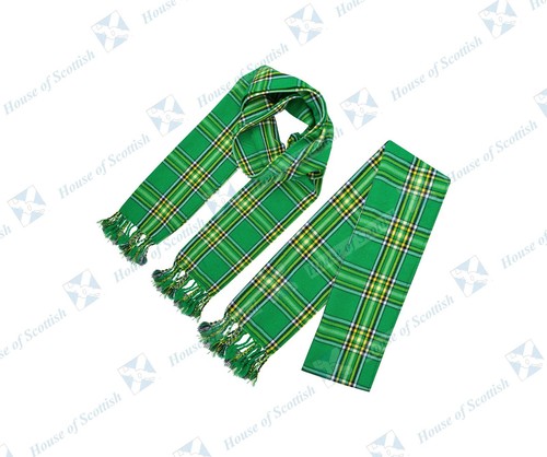 Irish green tartan scarf - tartan, /