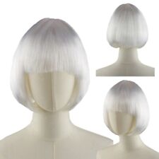Short Bob Wigs Colored Straight Hair Synthetic Cosplay Wig Unisex Costume Decor