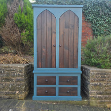 Obsidian Gothic Rustic Freestanding Double Larder Cupboard