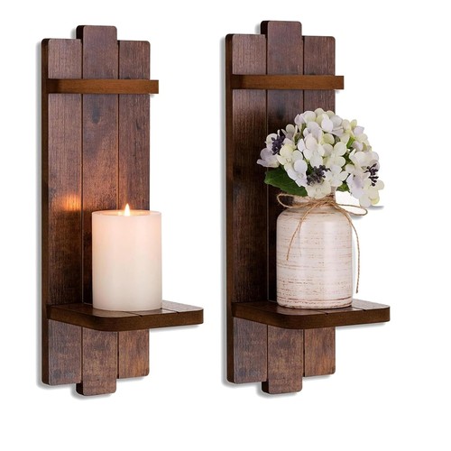 Wooden wall candle - wall, set