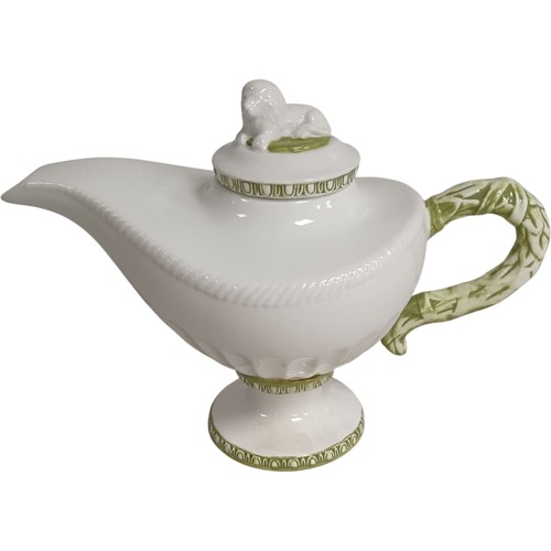 Vintage white ceramic teapot - vintage,