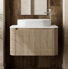Foss wells fluted oak wall - &,