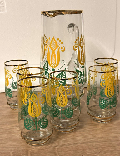 Vintage 1960s mcm tulip glass - vintage,