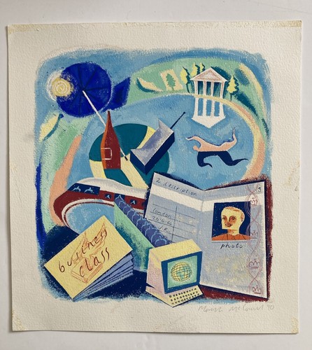 Vintage gouache painting - vintage,