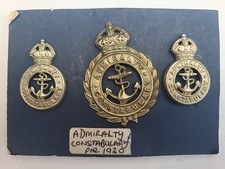 WW2 Admiral Constabulary 2 Collar And Cap Badge