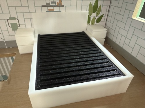 Dolls house bedroom bed - bed, and