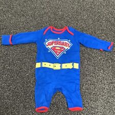 Superman Super baby Blue Baby grow. All In One. 0-3 Months. Newborn Dress Up