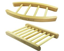 Wooden Bamboo Wood Soap Dish Tray Holder Plate Bathroom Draining Rack