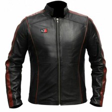 Mass Effect 3 N7 Men's Commander Shepard Gaming Leather Jacket