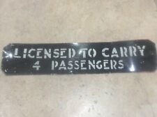 Vintage Original LONDON TAXI HACKNEY CARRIAGE CAB Aluminium SIGN License Plate 4