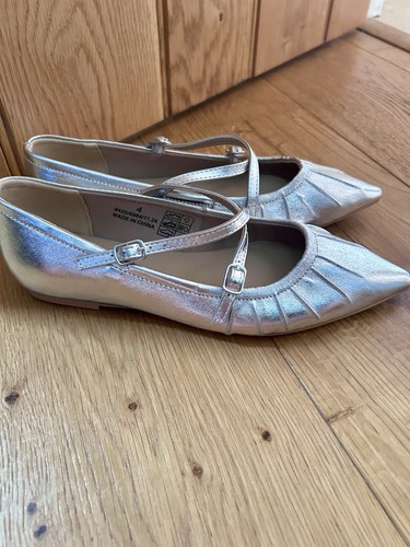 Silver metallic mary jane - m&s,