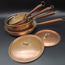Vintage Copper Pans Set of 3