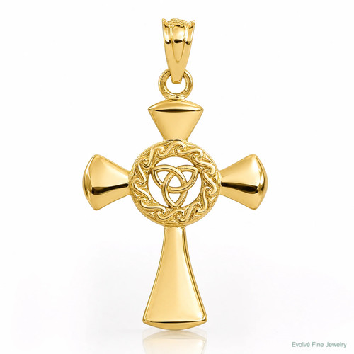 14k yellow gold - gold, cross
