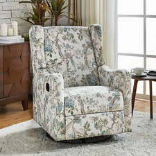 Floral Swivel Glider Recliner