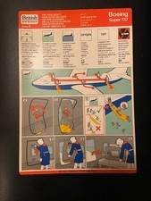 British Airtours Boeing Super 737 Safety card (Issue 2) AVIATION MEMORABILIA
