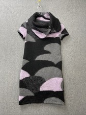 Miss Sixty Jumper Dress size Small Collar Chunky wool blend black purple retro