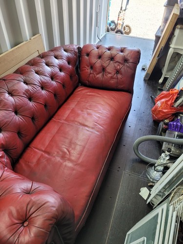 Vintage leather chaise - vintage,